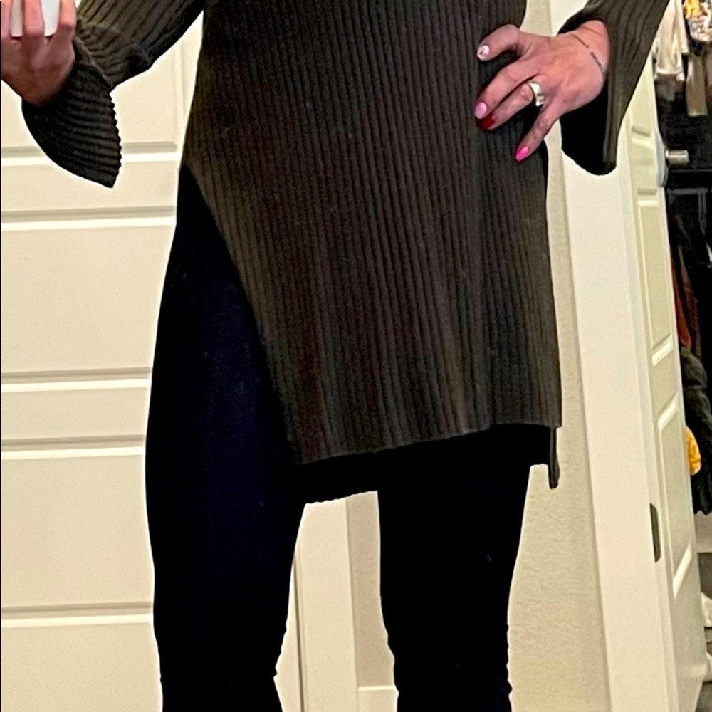 Sweater/dress w high slits both sides don’t know original price. Dark green